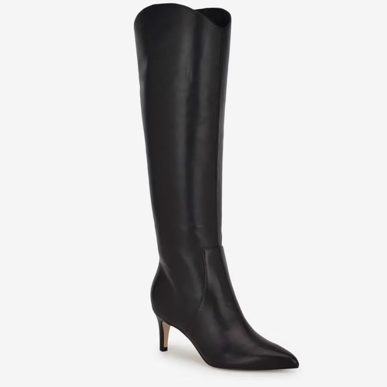 Elegant Black Sirena Knee-High Boots Nine West